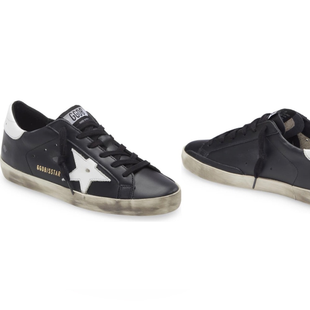 Golden Goose Super-Star Sneakers.
black, white star size 39